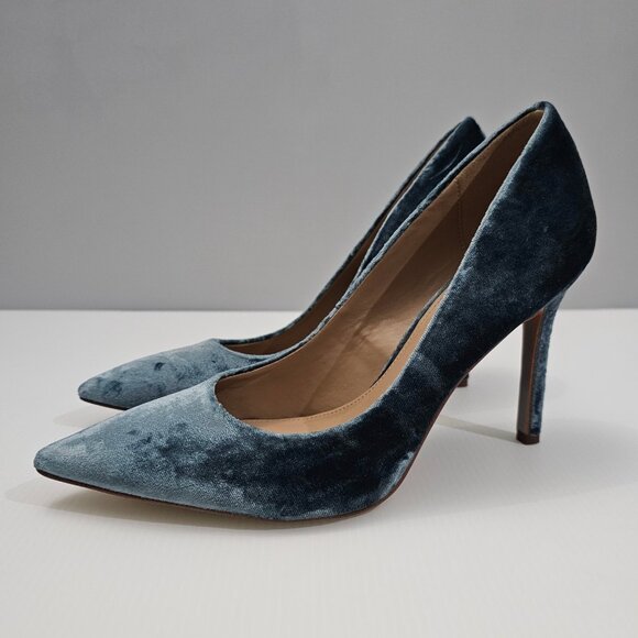 Sam Edelman Shoes - Sam Edelman Hazel Heel Pump Pointed Toe Stiletto Teal Velvet Size 8 NEW